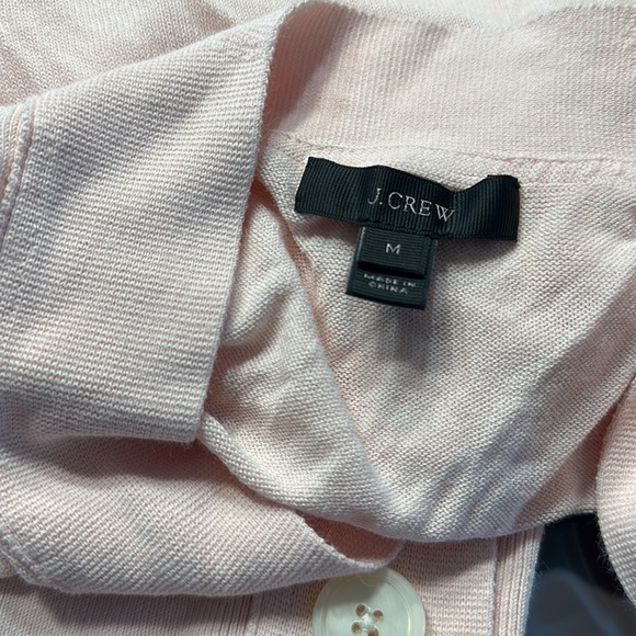 J Crew Light Pink Slub Cotton V-Neck Cardigan - Picture 6 of 7